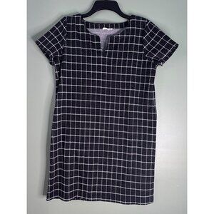 Jane & Delancey Women’s M Sweater Dress Dark Gray White Windowpane Plaid Lagenlo